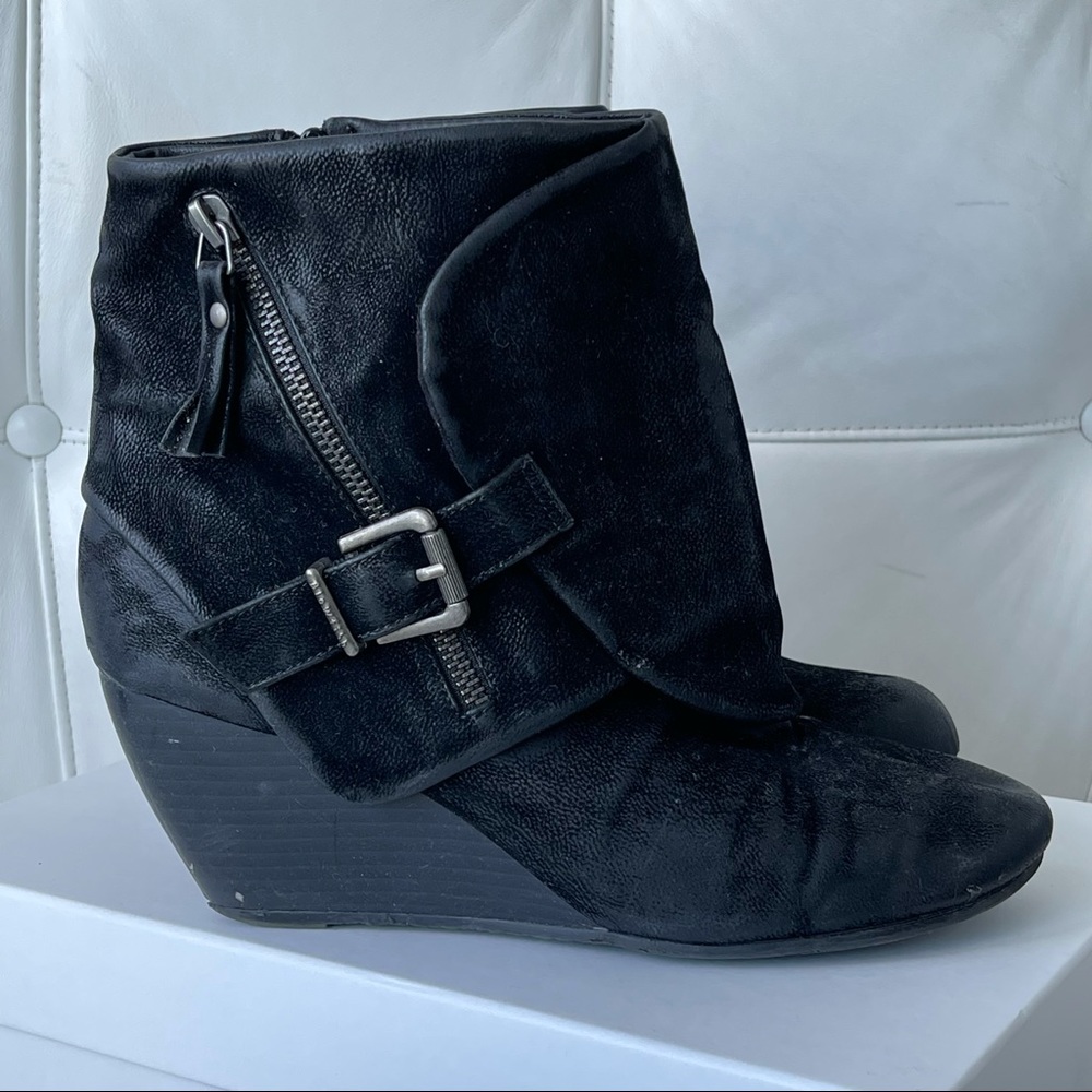 Cuffed Faux-Suede Booties